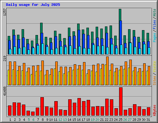 Daily usage for July 2025